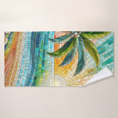 Mozaïek Tropisch strand Sunset Palm Tree Badhanddoek (Badhanddoek)