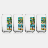 Mozaïek Tropisch strand Sunset Palm Tree Blikvorm Glas (Rechts)