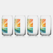 Mozaïek Tropisch strand Sunset Palm Tree Blikvorm Glas (Links)