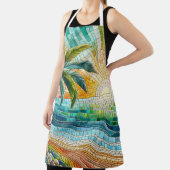 Mozaïek Tropisch strand Sunset Palm Tree Schort (Insitu)