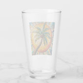 Mozaïek Tropische Palm Tree Beach Kust Glas (Achterkant)
