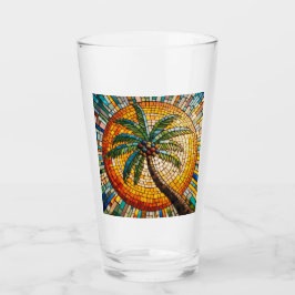 Mozaïek Tropische Palm Tree Beach Kust Glas