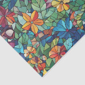 Mozaïek Tuin Bloemen en bladeren Tissuepapier (Detail)