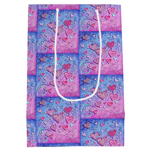 Mozaïek Valentijn Hearts Medium Cadeauzakje (Achterkant)