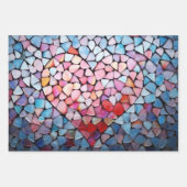 Mozaïek Valentijnsdag Harten Elegant Chic 3-pc Inpakpapier Vel (Voorkant 3)