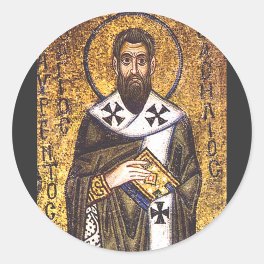 Mozaïek van de Heilige Basilius de Grote Ronde Sticker (Voorkant)