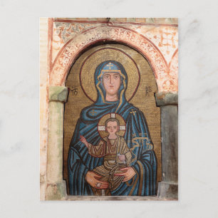 Mozaïek van de Maagd Maria en Jezus Briefkaart