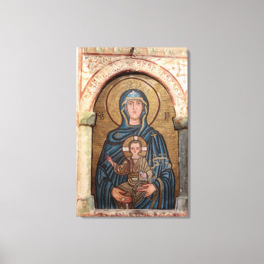 Mozaïek van de Maagd Maria en Jezus Canvas Afdruk (Voorkant)