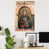 Mozaïek van de Maagd Maria en Jezus Poster (Thuiskantoor)