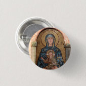 Mozaïek van de Maagd Maria en Jezus Ronde Button 3,2 Cm (Voorkant /achterkant)