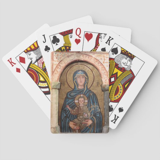 Mozaïek van de Maagd Maria en Jezus Speelkaarten (Achterkant)