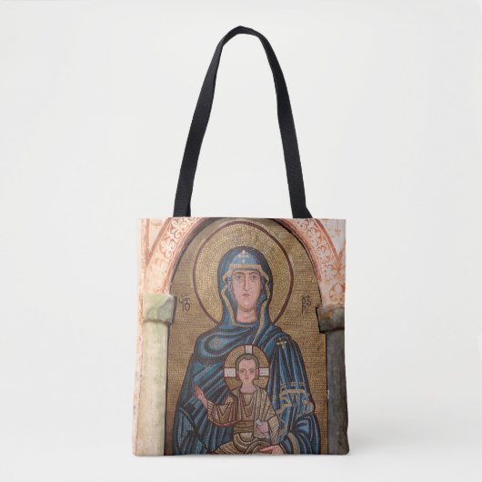 Mozaïek van de Maagd Maria en Jezus Tote Bag (Voorkant)