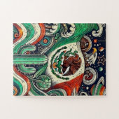 Mozaïek van de Mexicaanse vlag Legpuzzel (Horizontaal)