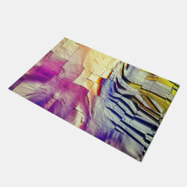 Mozaïek van de textuur, roze geel en zacht gehouwe deurmat