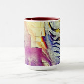 Mozaïek van de textuur, roze geel en zacht gehouwe mok (Midden)