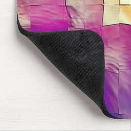 Mozaïek van de textuur, roze geel en zacht gehouwe muismat