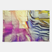 Mozaïek van de textuur, roze geel en zacht gehouwe theedoek (Horizontaal)