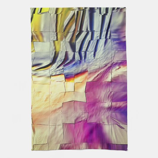 Mozaïek van de textuur, roze geel en zacht gehouwe theedoek (Verticaal)