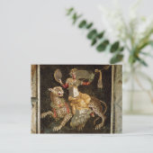 Mozaïek van Dionysus die op een luipaard c.180 AD Briefkaart (Staand voorkant)