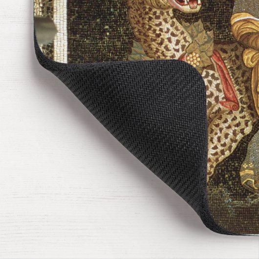 Mozaïek van Dionysus die op een luipaard c.180 AD Muismat (Hoek)