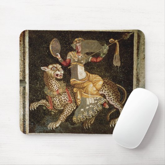 Mozaïek van Dionysus die op een luipaard c.180 AD Muismat (Met muis)