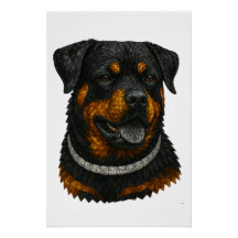 Mozaïek van edelstenen Rottweiler-portret