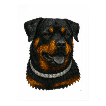 Mozaïek van edelstenen Rottweiler-portret