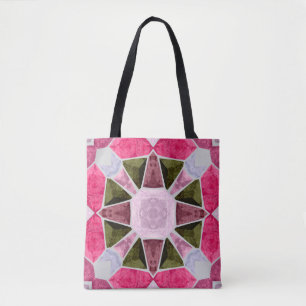 mozaïek van gekleurd glas, naadloos rugplein, een tote bag