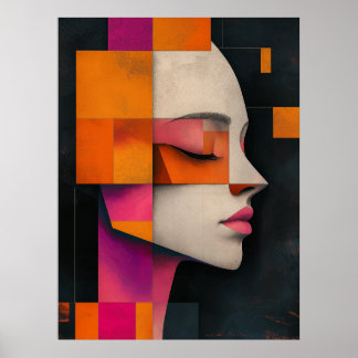 Mozaïek van haar stilte — Schilderachtige blokken Poster