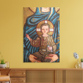 Mozaïek van het kindje Jezus Canvas Afdruk (Insitu (Woonkamer))