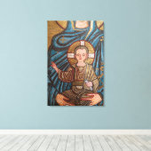 Mozaïek van het kindje Jezus Canvas Afdruk (Insitu (Houten vloer))