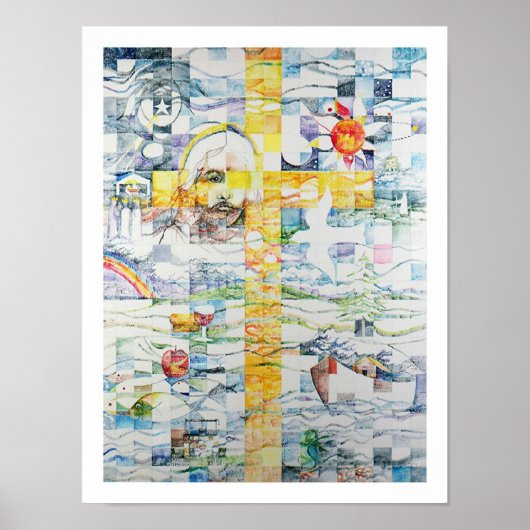 Mozaïek van het kruis poster (Voorkant)