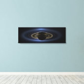 Mozaïek van het Saturnus-systeem met de zon eracht Canvas Afdruk (Insitu (Houten vloer))