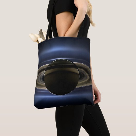 Mozaïek van het Saturnus-systeem met de zon eracht Tote Bag (Dichtbij)