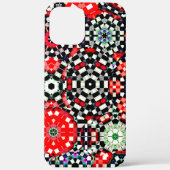 Mozaïek van kaleidoscoop-zeshoek, rood zwart tot r Case-Mate iPhone case (Achterkant)
