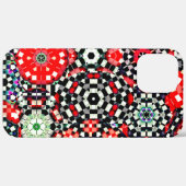 Mozaïek van kaleidoscoop-zeshoek, rood zwart tot r Case-Mate iPhone case (Achterkant / Rechts)