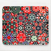 Mozaïek van kaleidoscoop-zeshoek, rood zwart tot r muismat (Voorkant)