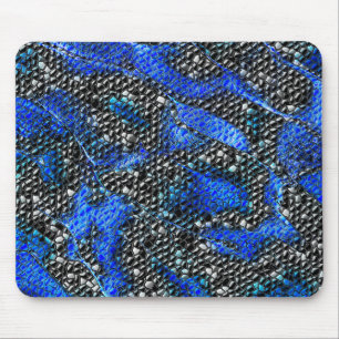 Mozaïek van klein bolvormig, blauw tot grijs en zw muismat