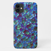 Mozaïek van lila blauw of gerookt en groen Case-Mate iPhone case (Achterkant)