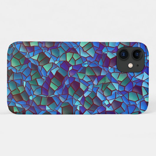 Mozaïek van lila blauw of gerookt en groen Case-Mate iPhone case (Achterkant (horizontaal))