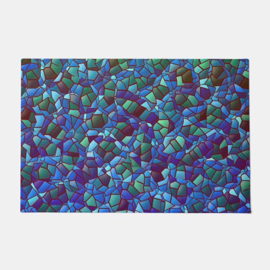 Mozaïek van lila blauw of gerookt en groen deurmat (Voorkant)
