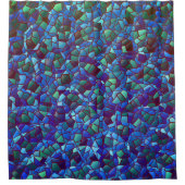 Mozaïek van lila blauw of gerookt en groen douchegordijn (Voorkant)