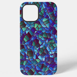 Mozaïek van lila blauw of gerookt en groen iPhone 12 pro max hoesje
