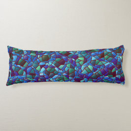 Mozaïek van lila blauw of gerookt en groen lichaamskussen