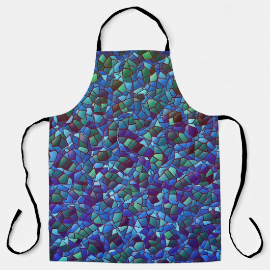 Mozaïek van lila blauw of gerookt en groen schort (Voorkant)