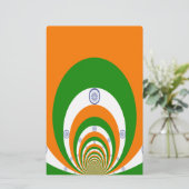 Mozaïek van Majesteit: De vlag van India in een ca Briefpapier (Staand voorkant)