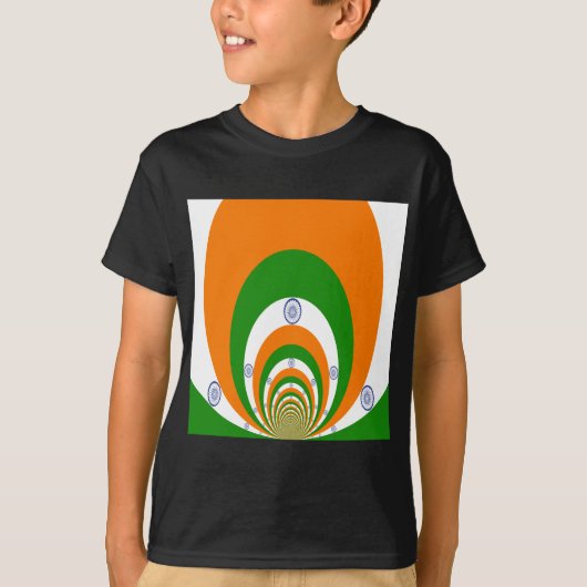 Mozaïek van Majesteit: De vlag van India in een ca T-shirt (Voorkant)