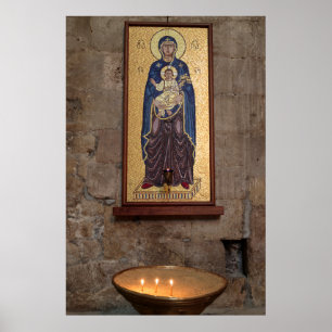 Mozaïek van Maria en Jezus Poster