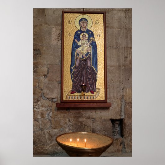 Mozaïek van Maria en Jezus Poster (Voorkant)