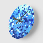 Mozaïek van modern blauw en wit Glas in lood Ronde Klok (Hoek)